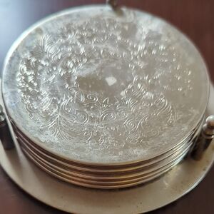 Elegant Silver Plated Coasters Set